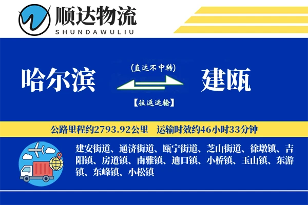 哈尔滨到建瓯物流公司