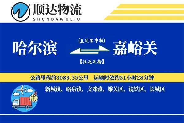 哈尔滨到嘉峪关物流公司