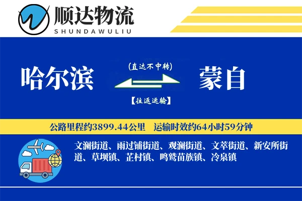 哈尔滨到蒙自物流公司