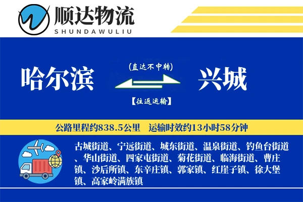 哈尔滨到兴城物流公司