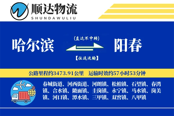 哈尔滨到阳春物流公司