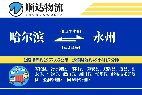 哈尔滨到永州物流公司