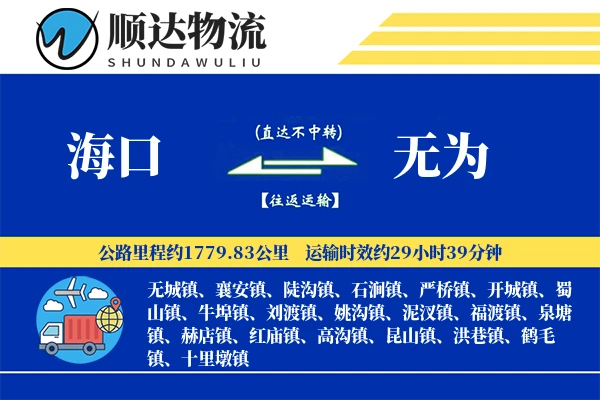 海口到无为物流公司