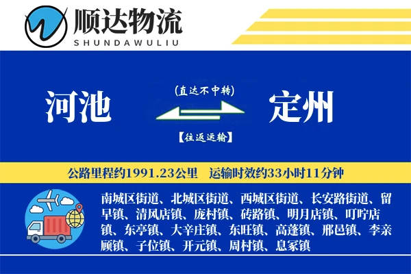 河池到定州物流公司