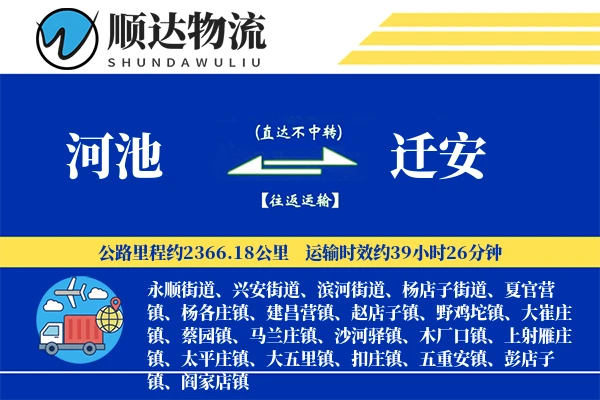 河池到迁安物流公司