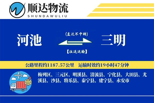 河池到三明物流公司