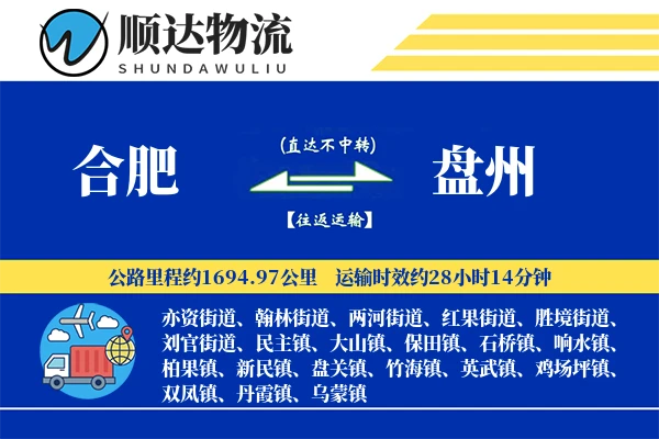 合肥到盘州物流公司