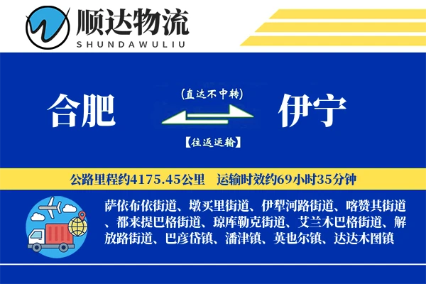 合肥到伊宁物流公司