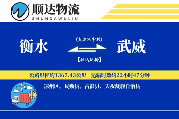 衡水到武威物流公司