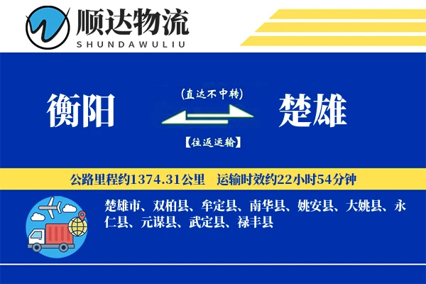 衡阳到楚雄物流公司
