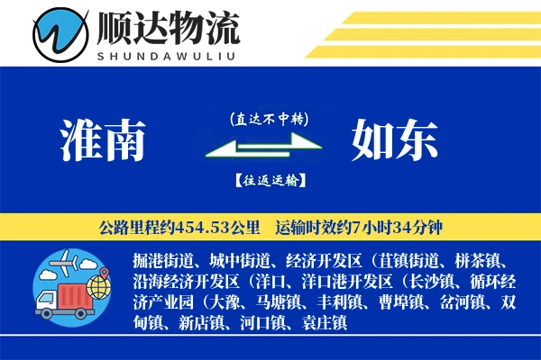 淮南到如东物流公司