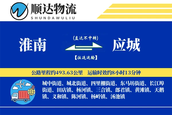 淮南到应城物流公司