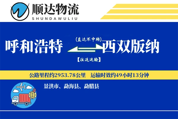 呼和浩特到西双版纳物流公司