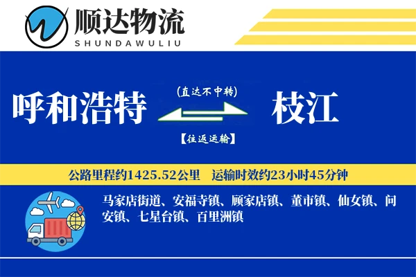 呼和浩特到枝江物流公司