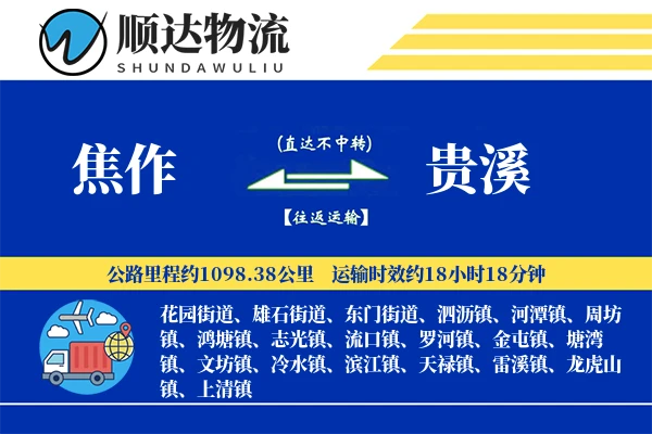 焦作到贵溪物流公司