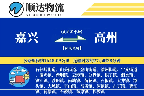 嘉兴到高州物流公司