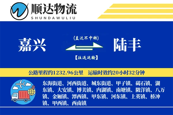 嘉兴到陆丰物流公司