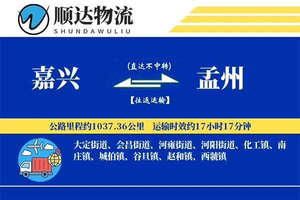 嘉兴到孟州物流公司