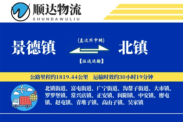 景德镇到北镇物流公司-小件运输专线「优先处理」