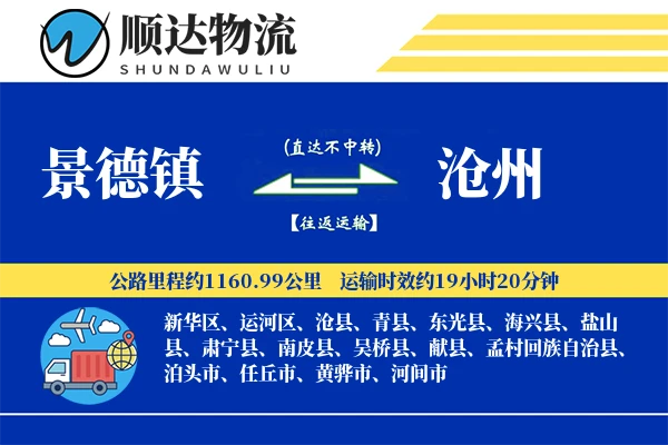 景德镇到沧州物流公司
