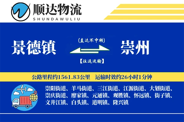 景德镇到崇州物流公司