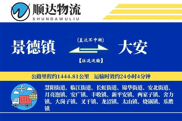 景德镇到大安物流公司