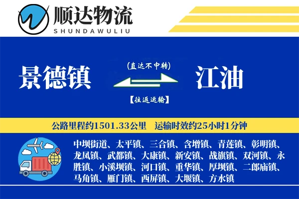 景德镇到江油物流公司