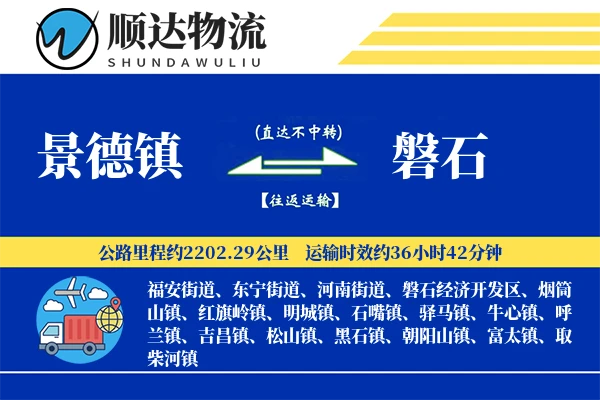 景德镇到磐石物流公司