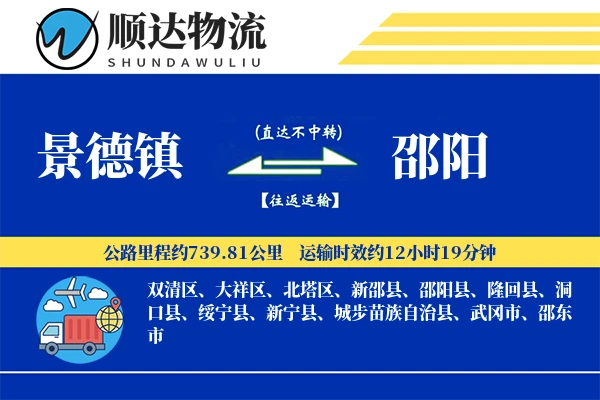 景德镇到邵阳物流公司