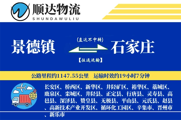景德镇到石家庄物流公司