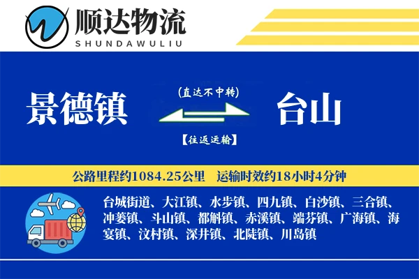 景德镇到台山物流公司