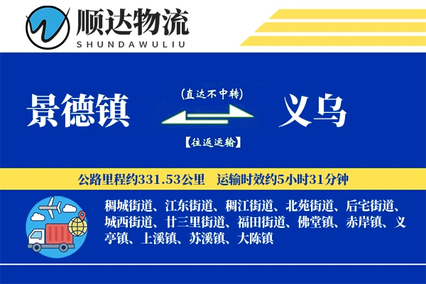 景德镇到义乌物流公司