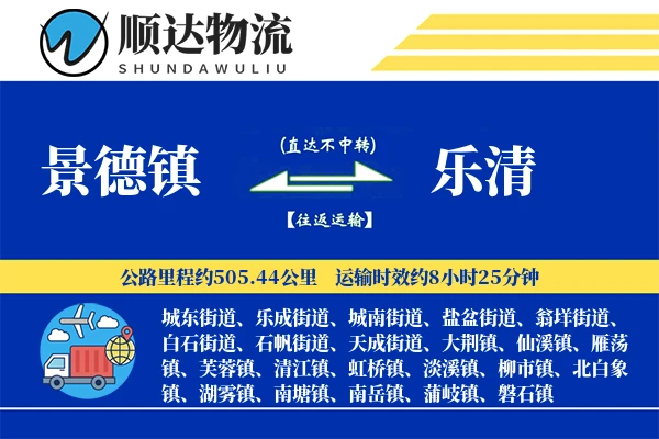 景德镇到乐清物流公司