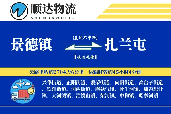 景德镇到扎兰屯物流公司
