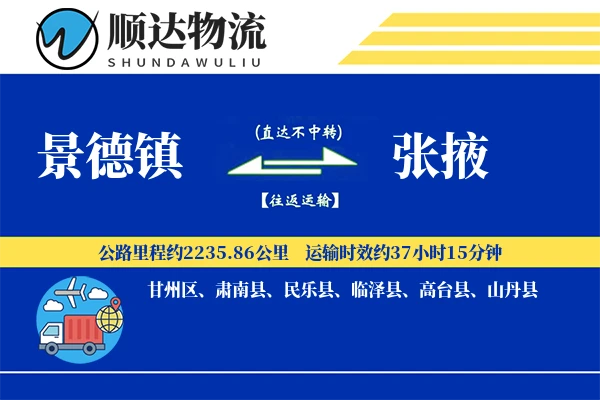 景德镇到张掖物流公司