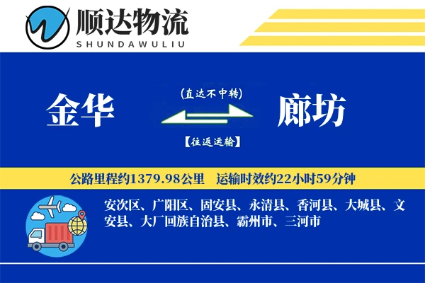 金华到廊坊物流公司