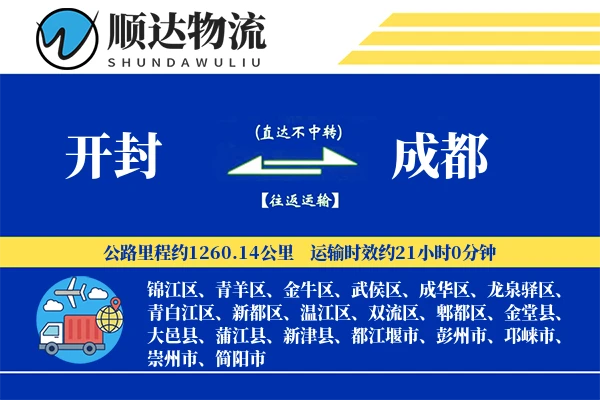 开封到成都物流公司