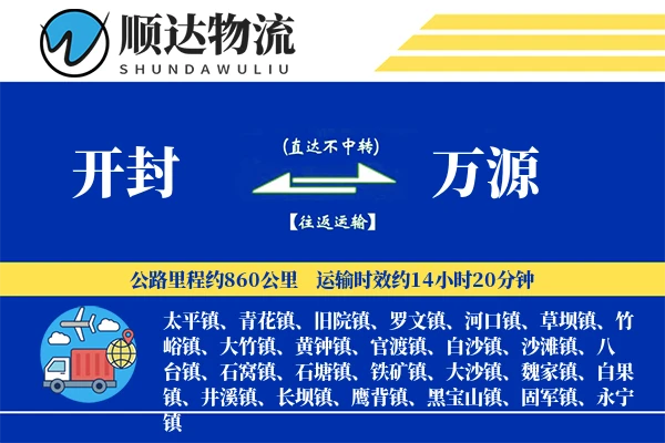 开封到万源物流公司