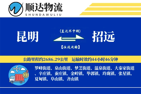 昆明到招远物流公司