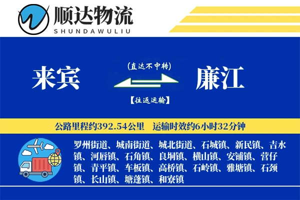 来宾到廉江物流公司