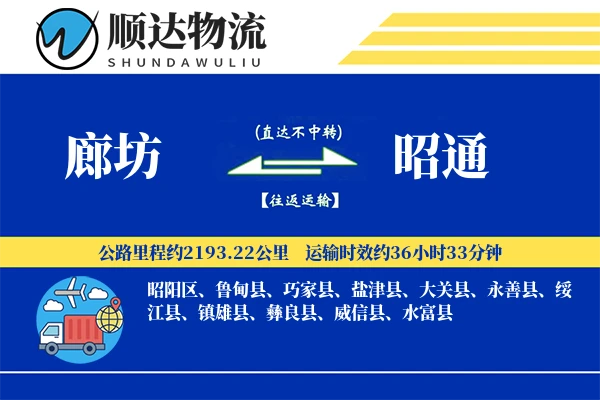 廊坊到昭通物流公司