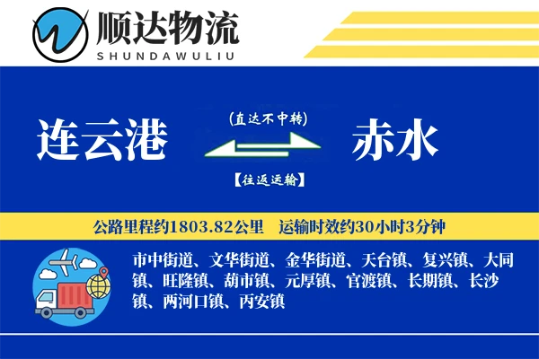 连云港到赤水物流公司
