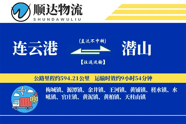 连云港到潜山物流公司-搬家物流专线「限时达服务」