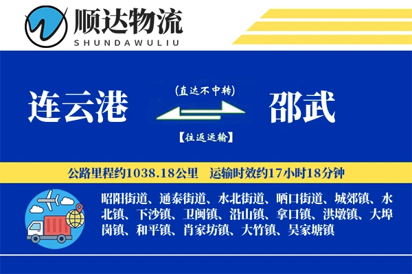 连云港到邵武物流公司