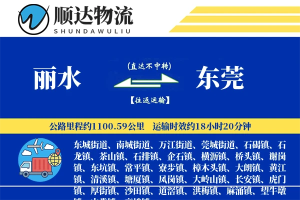 丽水到东莞物流公司