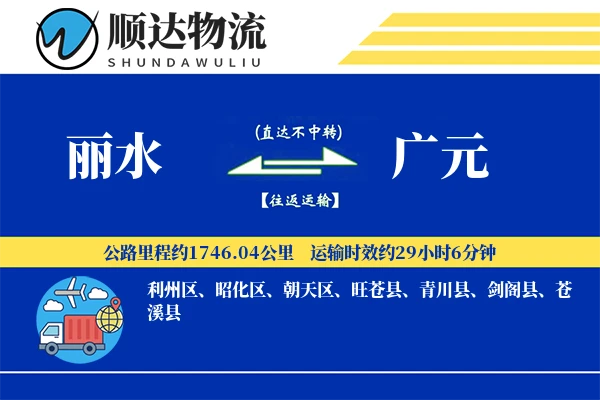丽水到广元物流公司