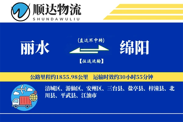 丽水到绵阳物流公司-整车货运专线「一站式服务」