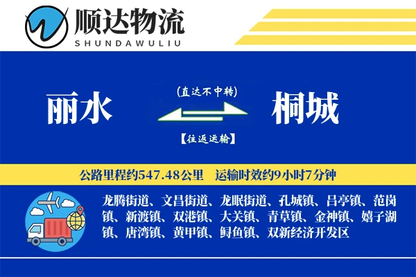 丽水到桐城物流公司