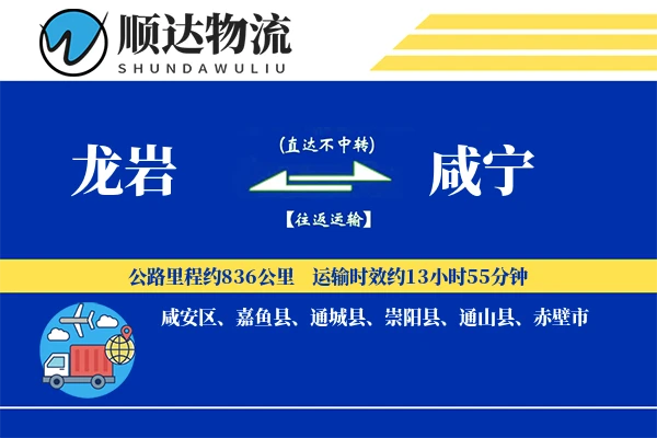 龙岩到咸宁物流公司