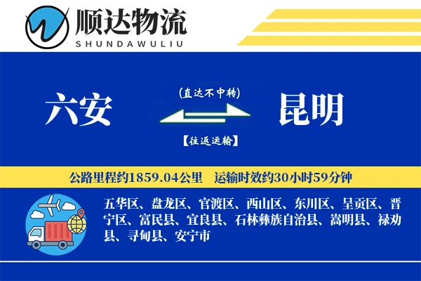 六安到昆明物流公司